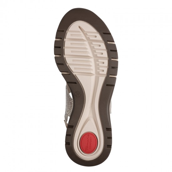 3000011002 Γυναικείο σανδάλι πέδιλο χαμηλό tamaris comfort μπέζ