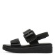 3000011102 Γυναικείο πέδιλο flatform tamaris comfort  δέρμα μαύρο