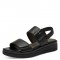3000011102 Γυναικείο πέδιλο flatform tamaris comfort  δέρμα μαύρο