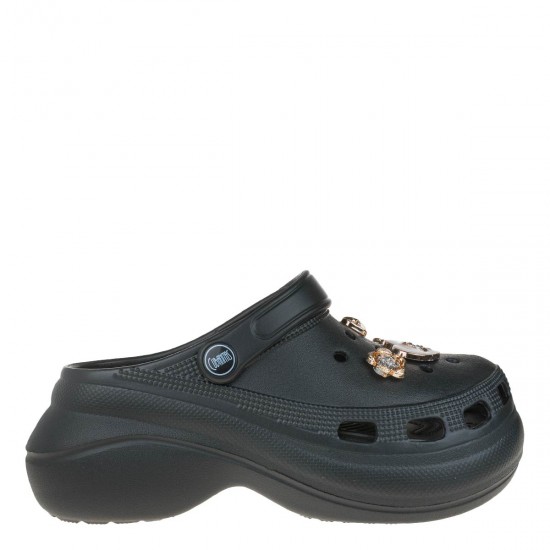 3000011801 Γυναικεία παντόφλα flatform cubanitas καουτσούκ μαύρο