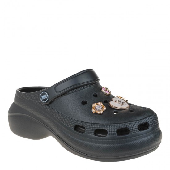 3000011801 Γυναικεία παντόφλα flatform cubanitas καουτσούκ μαύρο