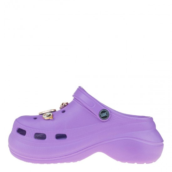 3000011802 Γυναικεία παντόφλα flatform cubanitas καουτσούκ μώβ