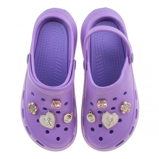 3000011802 Γυναικεία παντόφλα flatform cubanitas καουτσούκ μώβ