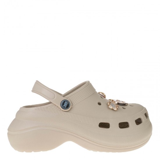 3000011805 Γυναικεία παντόφλα flatform cubanitas καουτσούκ μπέζ