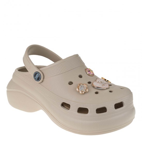3000011805 Γυναικεία παντόφλα flatform cubanitas καουτσούκ μπέζ