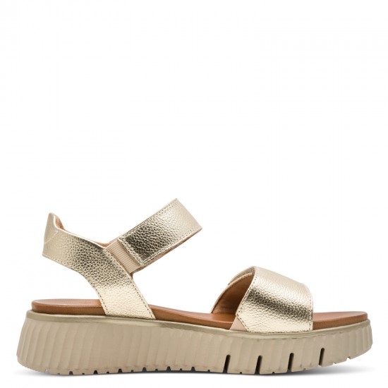 3000012803 Γυναικείο σανδάλι δίπατο flatform πέδιλο tamaris comfort δέρμα πλατίνα