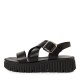 3000013101 Γυναικείο σανδάλι πέδιλο δίπατο tamaris flatform δέρμα μαύρο
