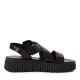 3000013101 Γυναικείο σανδάλι πέδιλο δίπατο tamaris flatform δέρμα μαύρο