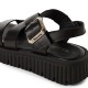 3000013101 Γυναικείο σανδάλι πέδιλο δίπατο tamaris flatform δέρμα μαύρο