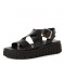 3000013101 Γυναικείο σανδάλι πέδιλο δίπατο tamaris flatform δέρμα μαύρο