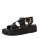 3000013101 Γυναικείο σανδάλι πέδιλο δίπατο tamaris flatform δέρμα μαύρο