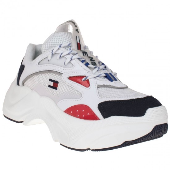 2000002402 Γυναικείο αθλητικό sneaker  δετό ανοράκ λευκό