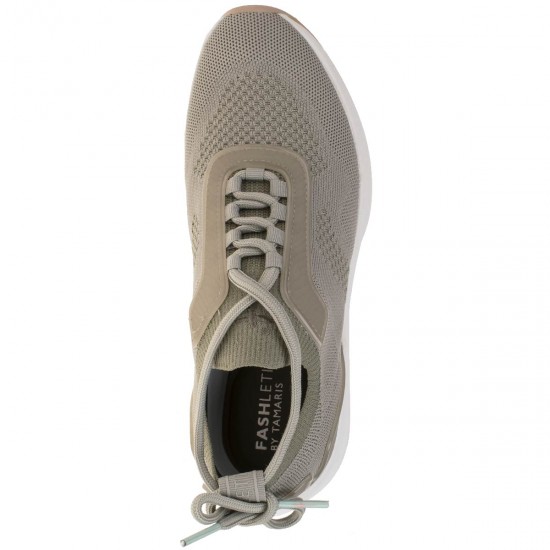 2000003101 Γυναικείο αθλητικό sneakers δετό υφασμάτινο λαδί