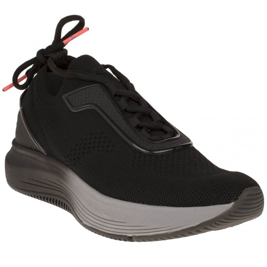 2000003102 Γυναικείο αθλητικό sneaker δετό υφασμάτινο μαύρο