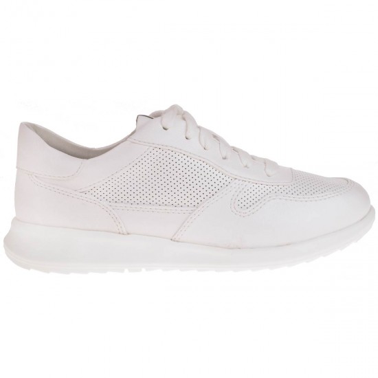2000003201 Γυναικείο αθλητικό sneaker δετό δερματίνη λευκό