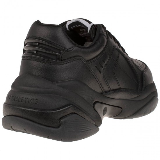 2000004003 Γυναικείο αθλητικό sneaker πλατφόρμα δέρμα μαύρο(πορτοκαλί πάτο)