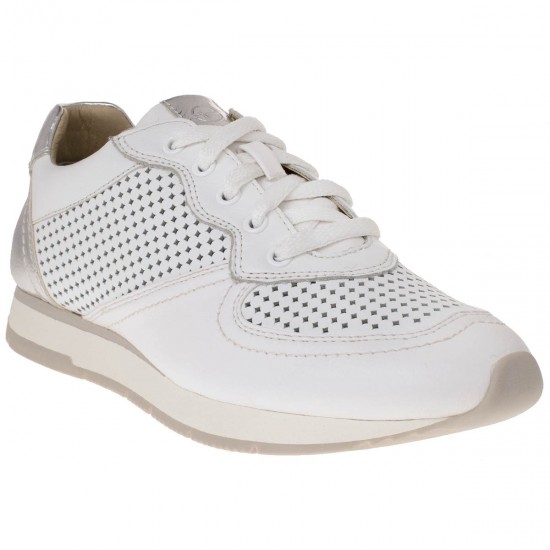2000011701 Γυναικείο αθλητικό sneaker δέρμα(συνθ) λευκό ασημί