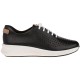 2000021201 Γυναικείο sneaker αθλητικό δετό δερμάτινο μαύρο
