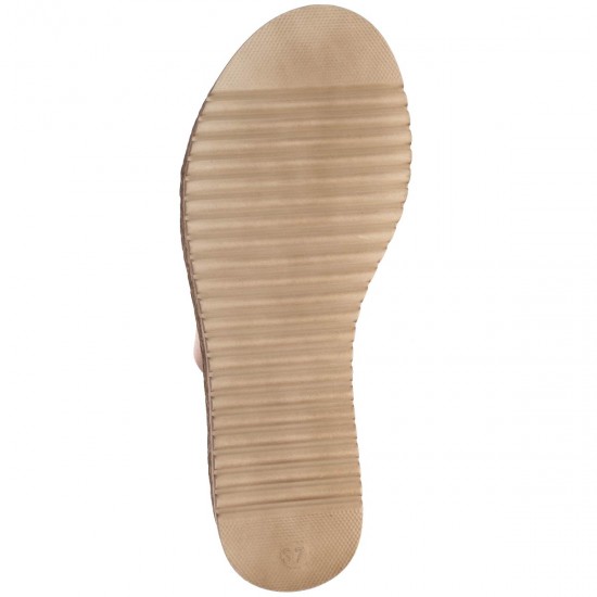 2000052103 Γυναικείο τσόκαρο μεσαίο δίπατο λουριά δερμάτινο χαλκός σατινε