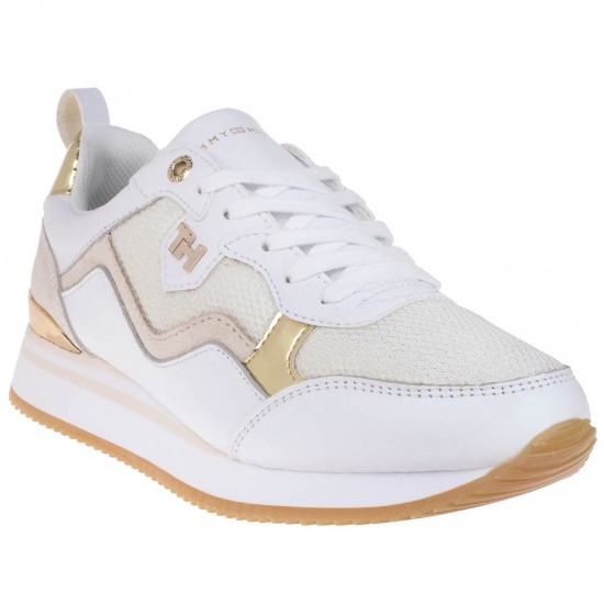 2000066901 Γυναικείο αθλητικό sneakers δετό οικολογικό δέρμα λευκό