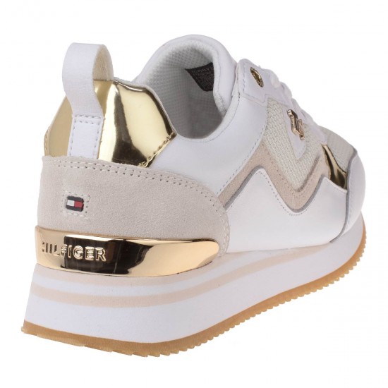 2000066901 Γυναικείο αθλητικό sneakers δετό οικολογικό δέρμα λευκό