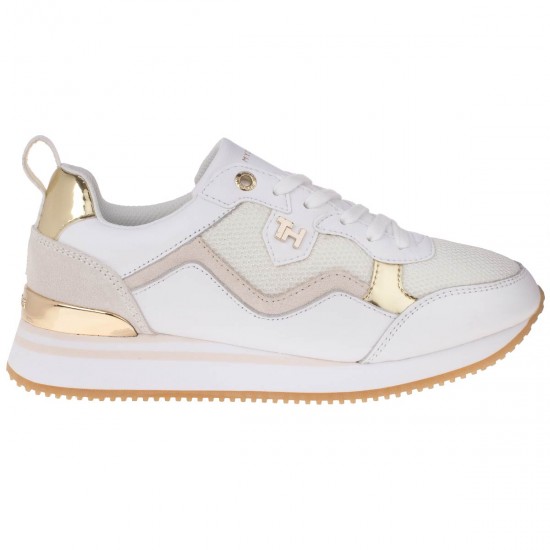 2000066901 Γυναικείο αθλητικό sneakers δετό οικολογικό δέρμα λευκό