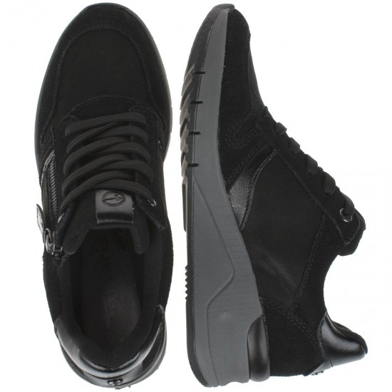 2000067601 Γυναικείο αθλητικό sneakers δετό καστόρι μαύρο