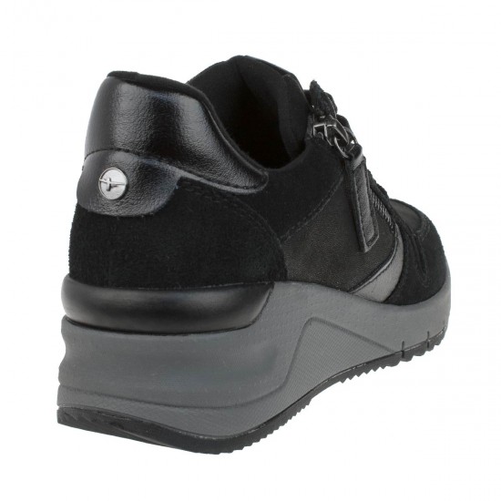 2000067601 Γυναικείο αθλητικό sneakers δετό καστόρι μαύρο