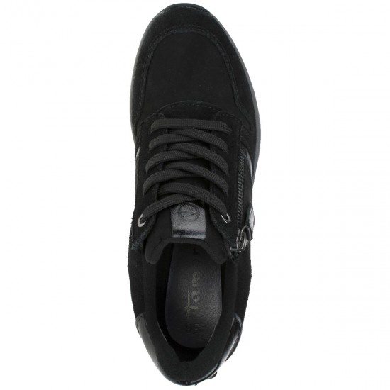 2000067601 Γυναικείο αθλητικό sneakers δετό καστόρι μαύρο