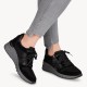 2000067601 Γυναικείο αθλητικό sneakers δετό καστόρι μαύρο