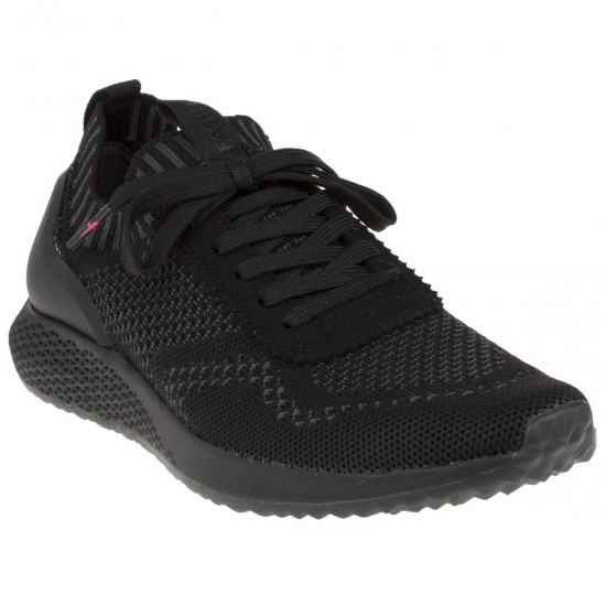 2000067801 Γυναικείο αθλητικό sneakers φιλτιρέ πλεκτό μαύρο γκρί