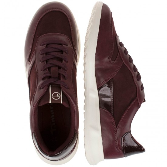 2000068002 Γυναικείο αθλητικό sneakers καστόρι με μάτ μπορντώ