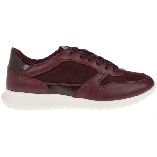 2000068002 Γυναικείο αθλητικό sneakers καστόρι με μάτ μπορντώ