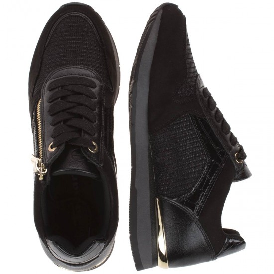 2000068401 Γυναικείο αθλητικό sneakers καστόρι μαύρο χρυσό