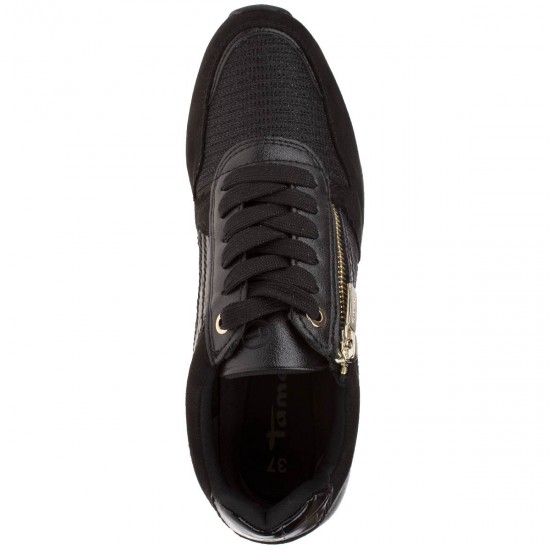 2000068401 Γυναικείο αθλητικό sneakers καστόρι μαύρο χρυσό
