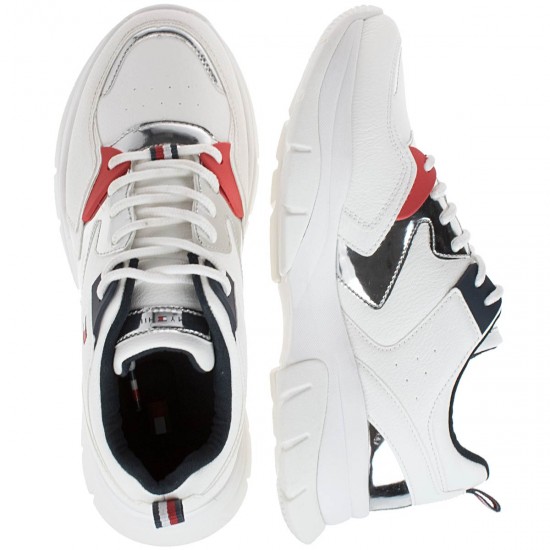 2000071901 Unisex αθλητικό δετό sneaker δερματίνη λευκό