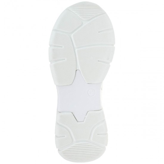 2000071901 Unisex αθλητικό δετό sneaker δερματίνη λευκό