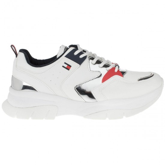 2000071901 Unisex αθλητικό δετό sneaker δερματίνη λευκό