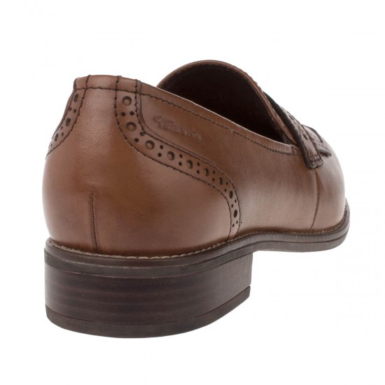 2000072902  Γυναικείο Loafers mocassins χωστό ταμπά
