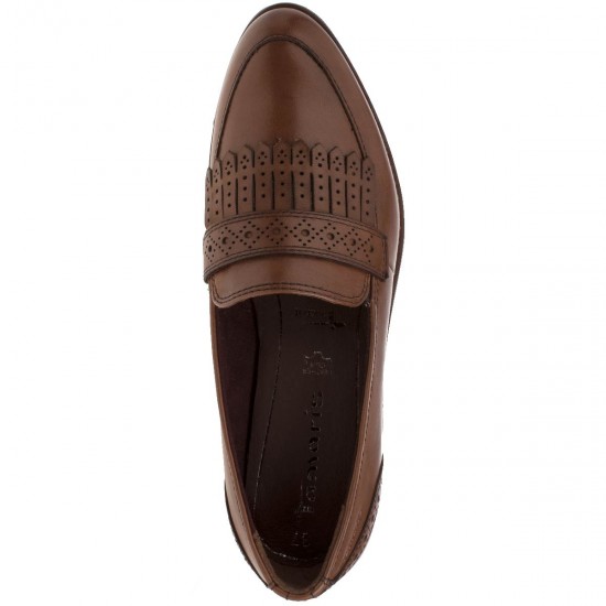 2000072902  Γυναικείο Loafers mocassins χωστό ταμπά