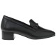 2000073501 Γυναικείο loafers μοκασίνι μεσαίο τακούνι δερμάτινο μαύρο