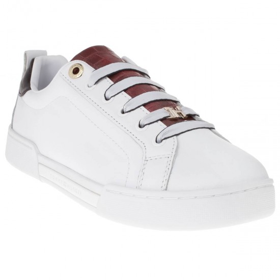 2000083201 Γυναικείο sneakers αθλητικό δετό δερματίνη λευκό