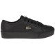 2000089101 Γυναικείο αθλητικό sneaker δετό δερμάτινο μαύρο