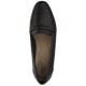 2000096701 Γυναικείο loafers χωστό δερμάτινο μαύρο