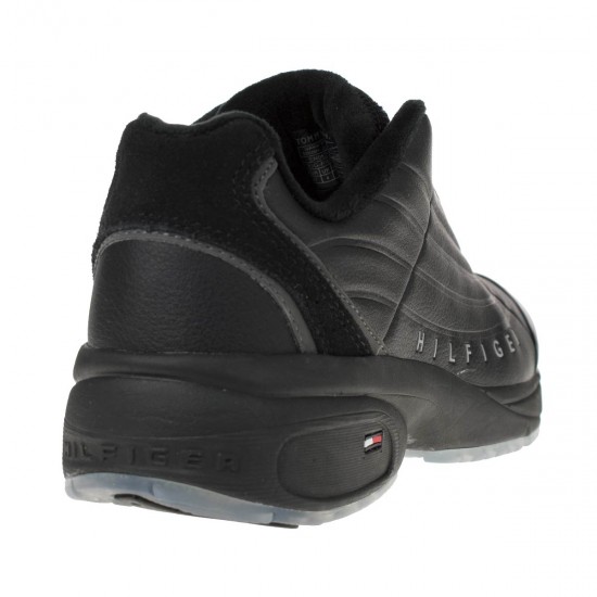 2000101201 Γυναικείο sneaker αθλητικό δετό δερμάτινο μαύρο