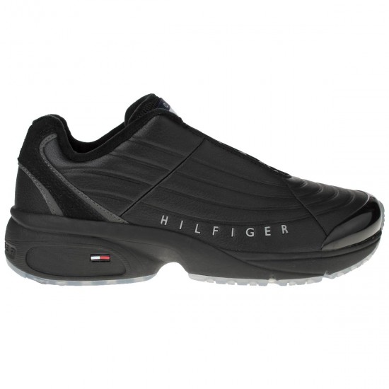 2000101201 Γυναικείο sneaker αθλητικό δετό δερμάτινο μαύρο