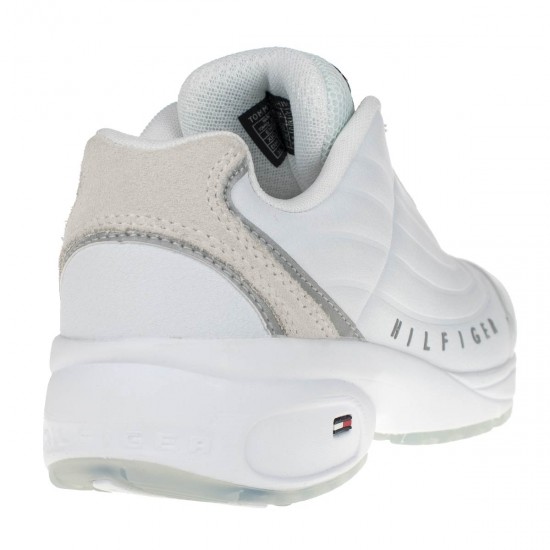 2000105801 Γυναικείο αθλητικό sneaker δετό δερμάτινο λευκό