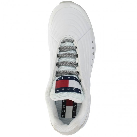 2000105801 Γυναικείο αθλητικό sneaker δετό δερμάτινο λευκό