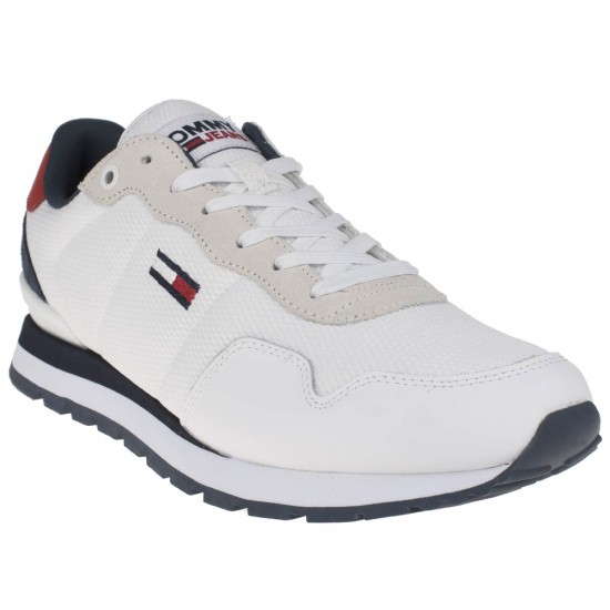 2000112701 Ανδρικό sneakers αθλητικό δετό υφασμάτινο λευκό