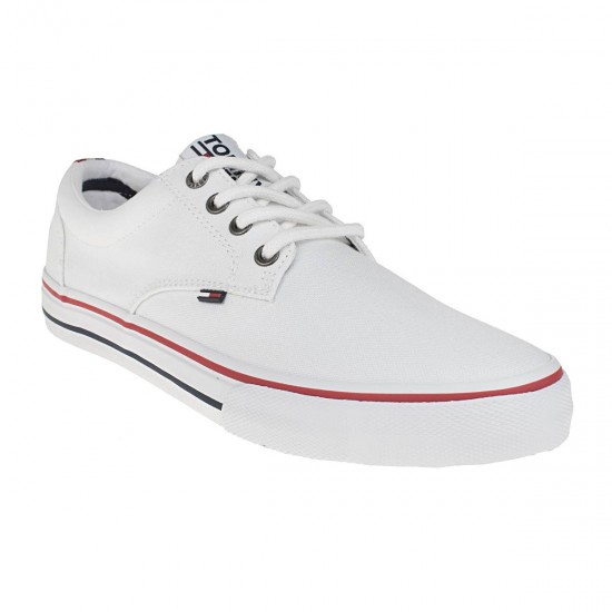 2000112803 Ανδρικό slip on πάνινο δετό λευκό
